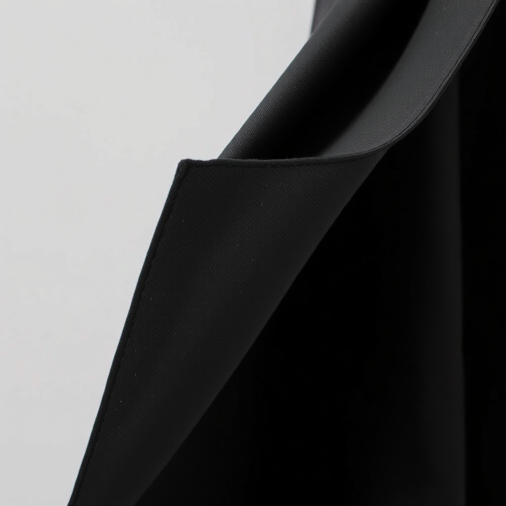 코팅형 암막 커튼의 뒷면 질감 상세 사진