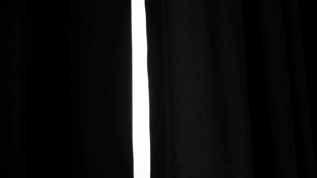 커튼 상단과 벽면 사이의 틈새로 빛이 새어 들어오는 현상을 설명하는 이미지